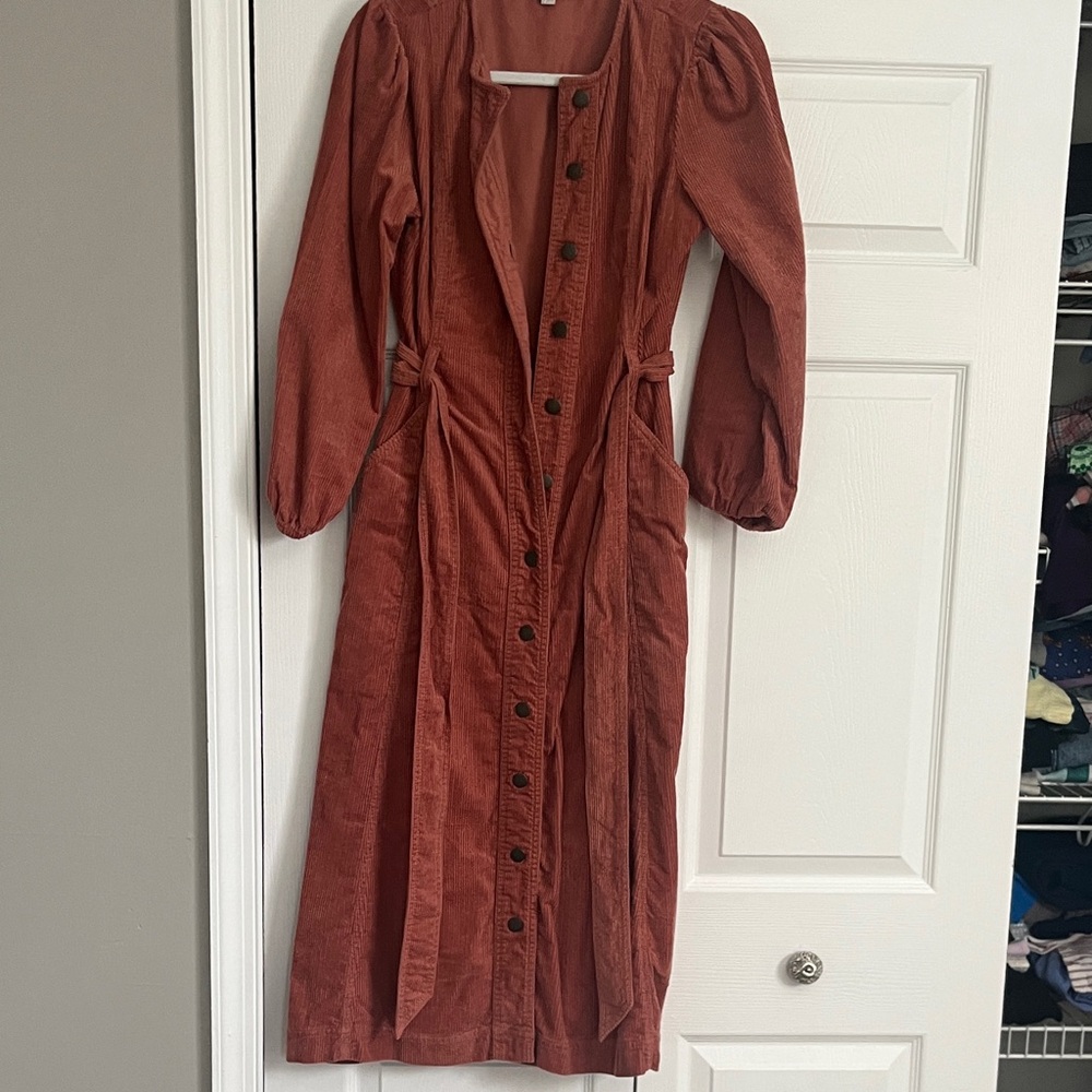 LOFT Terracotta Long Sleeve Dress